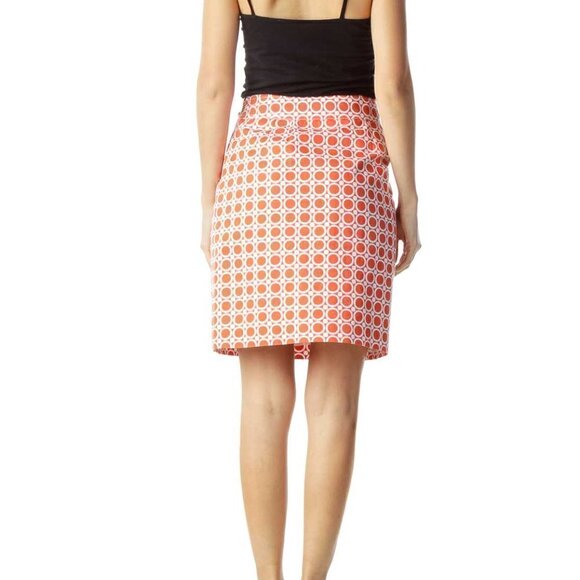 Ann Taylor Orange Circle Print Mini Skirt - Picture 2 of 3